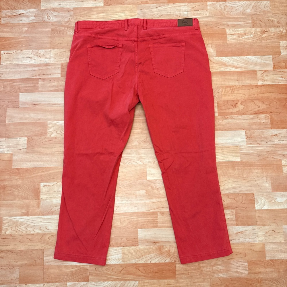 Peter Millar Mens 42 Red Cotton Modal Stretch 5 Pocket Straight Leg Pants